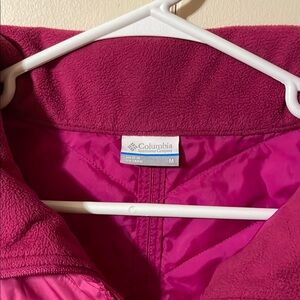 Columbia Pink Fleece Jacket coat full zipup. Size M